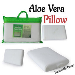 ARLinens Aloe Vera Pillow Memory Foam Filled With Removable Zipped Cover Anti Allergenic Bounce Back Pillows - thumbnail 2