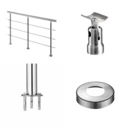 AVER-GROWTH Silver Stainless Steel Handrail Kit With 5 Horizontal Bars,dimensions:200Cm Wide X106Cm High - thumbnail 6