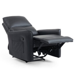 More4Homes Madrid Manual Recliner Air Leather Chair (Black) - thumbnail 4