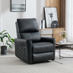 More4Homes Madrid Manual Recliner Air Leather Chair (Black)