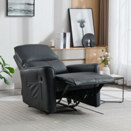 More4Homes Madrid Manual Recliner Air Leather Chair (Black) - thumbnail 8