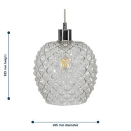 First Choice Lighting Set Of 2 Baine - Clear Textured Glass Easy Fit Pendant Shades - thumbnail 6