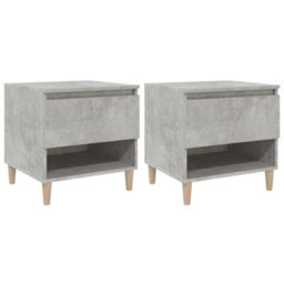 Berkfield Bedside Tables 2 Pcs Concrete Grey 50X46X50 Engineered Wood - thumbnail 2