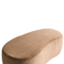 Wyld And Coco Brown Faux Fur Pouffe - Oval Bed Bench Stool For Living Room And Bedroom Décor, Premium Comfort - thumbnail 6
