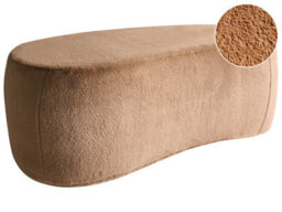 Wyld And Coco Brown Faux Fur Pouffe - Oval Bed Bench Stool For Living Room And Bedroom Décor, Premium Comfort - thumbnail 3