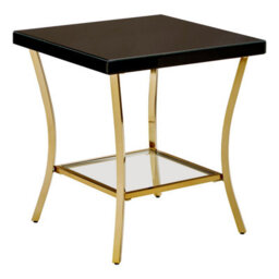 Orsina Stylish Black Mirror Side Table, Decent Gold Finish Bedside Table, Contemporary Decorative Table For Lounge - thumbnail 2