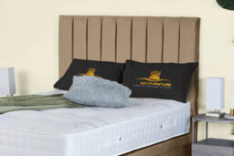 UKBEDFURNITURE Hamilton Plush Beige End Opening Divan Ottoman Bed With 54 Inch Headboard & 10 Inch Orthopaedic Mattress - thumbnail 3