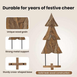 Vidaxl Christmas Tree With Stand Brown 150 Cm Solid Teak Wood - thumbnail 8