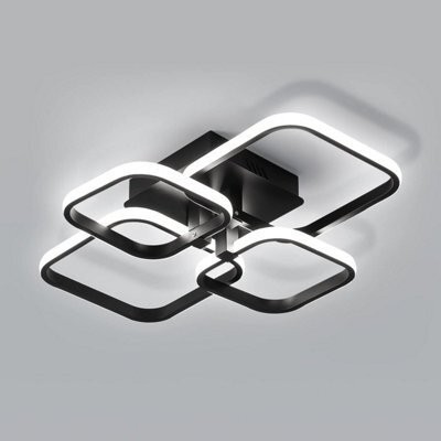Pheashine Black Led Ceiling Light 4-Square Modern Design 60W 6000K - image 1