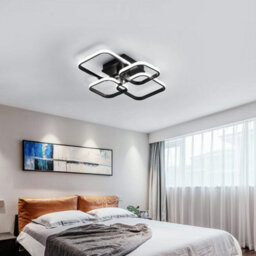 Pheashine Black Led Ceiling Light 4-Square Modern Design 60W 6000K - thumbnail 3