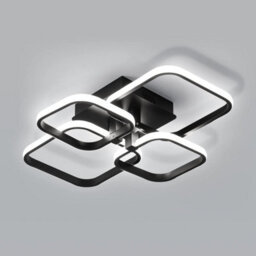 Pheashine Black Led Ceiling Light 4-Square Modern Design 60W 6000K