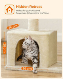 LEDREM 84 Cm Cat Tree, Plush Cat Tower, Perfect Cat Tree With Large Cat Perch, 2 Cat Caves, Thick Cat Scratching Post, Cat Furniture - thumbnail 7
