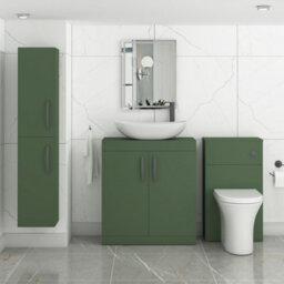 Royal Bathrooms Turin 600mm Freestanding Bathroom Vanity Unit With Sink 2 Door Matt Green & Cesar Countertop Basin - thumbnail 3