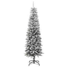 Berkfield Artificial Slim Christmas Tree With Flocked Snow 180 Cm Pvc&pe - thumbnail 2