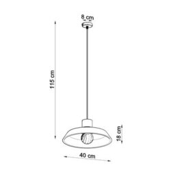 Luminosa Lighting Luminosa 1 Light Dome Ceiling Pendant White, Natural Wood, E27 - thumbnail 4