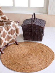 Second Nature Online Dhaka Rustic Extra Large Round Rug Hand Woven Mat With Natural Fibre Indian Jute Flat Pile - thumbnail 2
