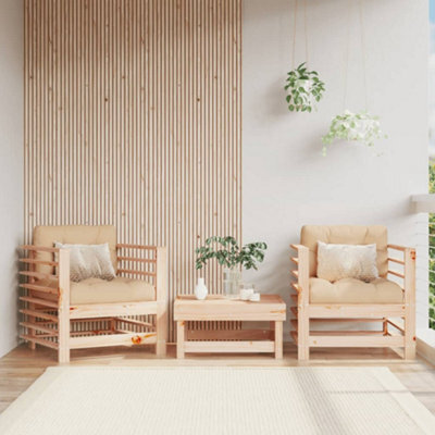 Garden Chairs With Cushions 2 Pcs Solid Wood Pine - image 1