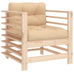 Garden Chairs With Cushions 2 Pcs Solid Wood Pine - thumbnail 3
