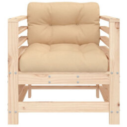Garden Chairs With Cushions 2 Pcs Solid Wood Pine - thumbnail 4