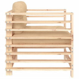 Garden Chairs With Cushions 2 Pcs Solid Wood Pine - thumbnail 5
