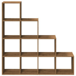 Berkfield Durable Room Divider Bookcase 4-Tier Artisan Oak 131.5X29X131.5 Cm Engineered Wood - thumbnail 5