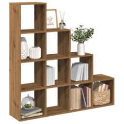Berkfield Durable Room Divider Bookcase 4-Tier Artisan Oak 131.5X29X131.5 Cm Engineered Wood - thumbnail 2