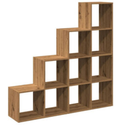 Berkfield Durable Room Divider Bookcase 4-Tier Artisan Oak 131.5X29X131.5 Cm Engineered Wood - thumbnail 7