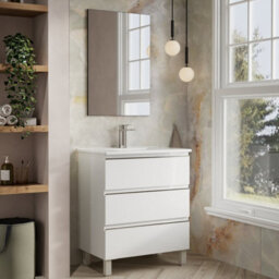 Banyetti Vatilla 700mm Floorstanding Vanity Unit With Lira Basin - Gloss White - thumbnail 2