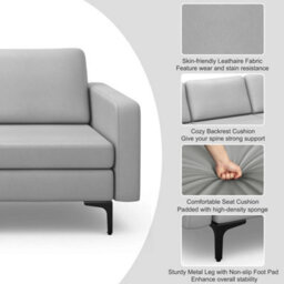 Modern 3 Seat Sofa Upholstered Modular Sofa Couch W/ Usb Charging Ports - thumbnail 4