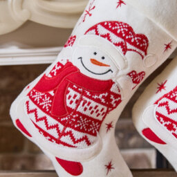 Dibor Smiling Snowman Children's Xmas Christmas Gift Bag Christmas Stocking For Kids - thumbnail 3