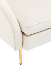 Orsina Beige Velvet Arm Chair, Luxury Velvet Upholstered Accent Chair, Comfortable Armchair For Home, Office - thumbnail 6