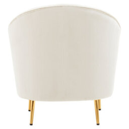 Orsina Beige Velvet Arm Chair, Luxury Velvet Upholstered Accent Chair, Comfortable Armchair For Home, Office - thumbnail 4