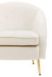 Orsina Beige Velvet Arm Chair, Luxury Velvet Upholstered Accent Chair, Comfortable Armchair For Home, Office - thumbnail 5
