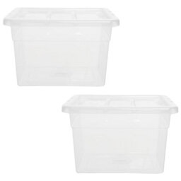 HEATON WHOLESALE 1 X 22L Clear Plastic Home Office Storage Containers Complete With Lids Ideal For Storing Clothes & Paper Work - thumbnail 2