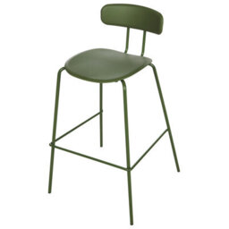 Wyld And Coco Greenline Bar Stools Set Of 2 - Counter Height Green Synthetic Seats, Powder-Coated Iron Frame - thumbnail 6