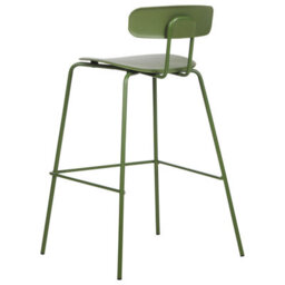 Wyld And Coco Greenline Bar Stools Set Of 2 - Counter Height Green Synthetic Seats, Powder-Coated Iron Frame - thumbnail 5