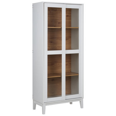 Beliani Glass Display Cabinet Rumson 80 Cm White - image 1
