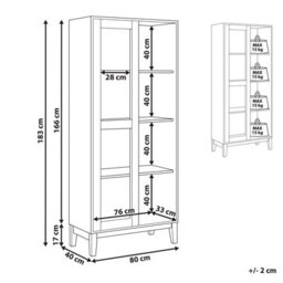 Beliani Glass Display Cabinet Rumson 80 Cm White - thumbnail 3