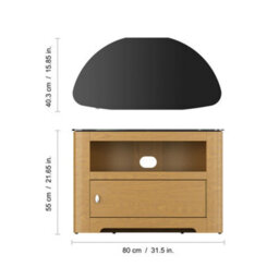 "Avf Affinity Blenheim 80Cm Curved Tv Stand, For Tvs Up To 40"" - Oak" - thumbnail 5