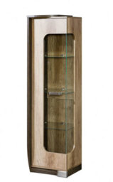 Arte Romero R2 Tall Display Cabinet Left - Elegant Oak Canyon With Partially-Glassed Front, H1925mm W500mm D460mm - thumbnail 1