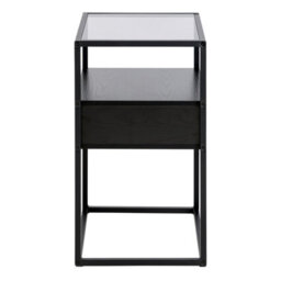 Furniture To Go Randolf Bedside Table In Black With Smoked Glass - thumbnail 3