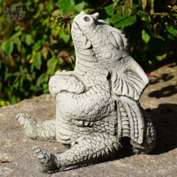 Burgess Naughty Dragon Stone Statue Mythical Chinese Outdoor Garden Ornament Decoration Celtic Handmade British Sculpture - thumbnail 3