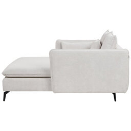 Beliani Chaise Longue Charmes Fabric Light Beige - thumbnail 5