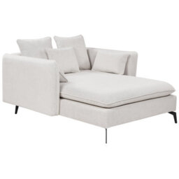 Beliani Chaise Longue Charmes Fabric Light Beige - thumbnail 1