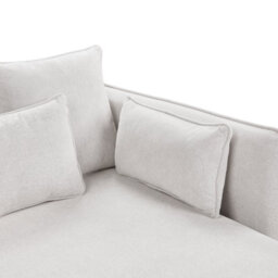 Beliani Chaise Longue Charmes Fabric Light Beige - thumbnail 9