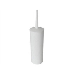 White Plastic Toilet Brush & Holder Durable Washable Cleaning Brush