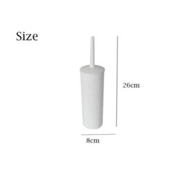 White Plastic Toilet Brush & Holder Durable Washable Cleaning Brush - thumbnail 2
