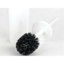 White Plastic Toilet Brush & Holder Durable Washable Cleaning Brush - thumbnail 3