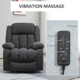 Homcom Power Lift Recliner, Lift Chair With Vibration Massage, Dark Grey - thumbnail 6