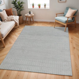 Livabliss Monaco-Geometric Grey Ivory Living Dining Bedroom Rug 130 X 180 Cm Easy Care, Non Shedding - thumbnail 2